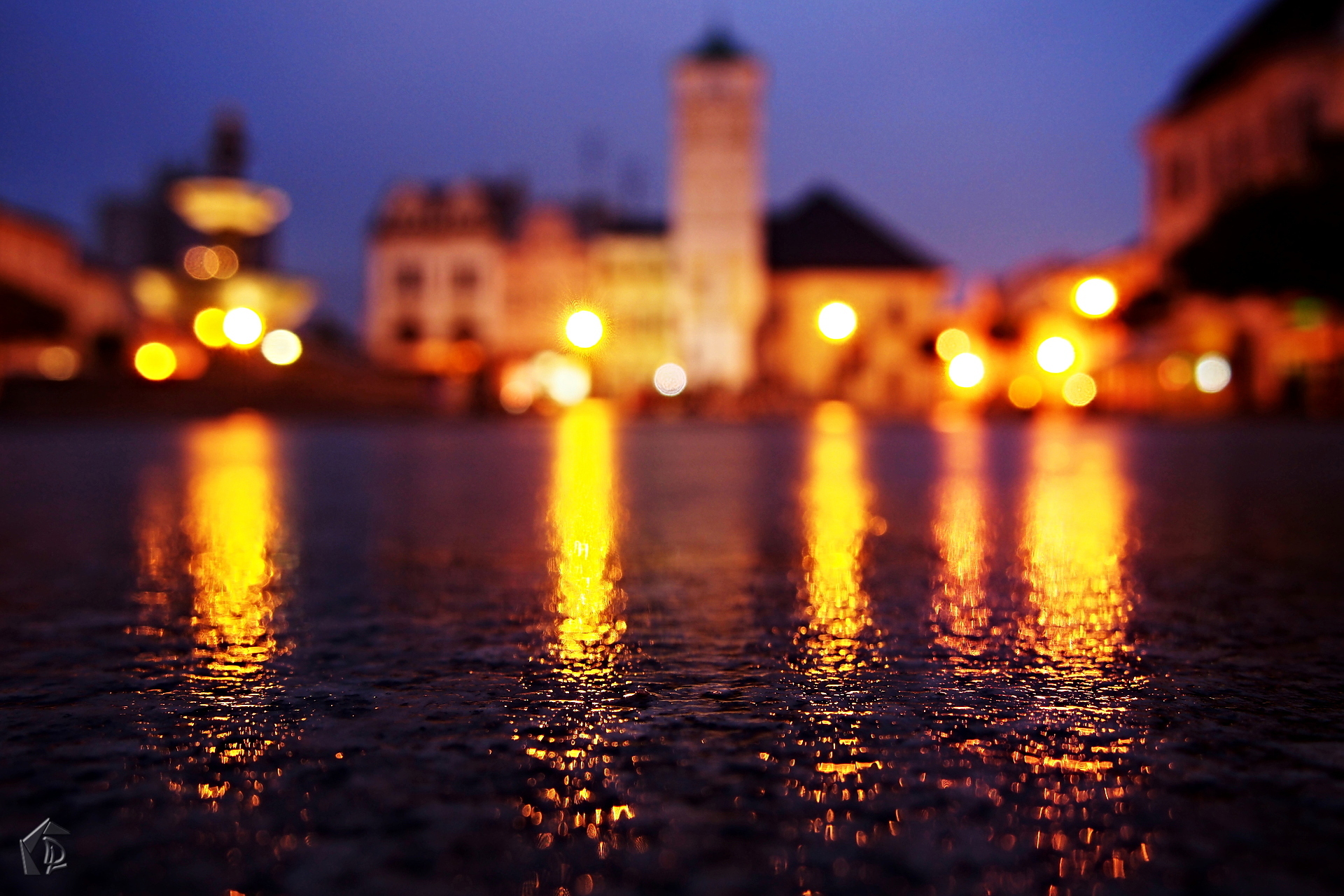 Karvina square at night