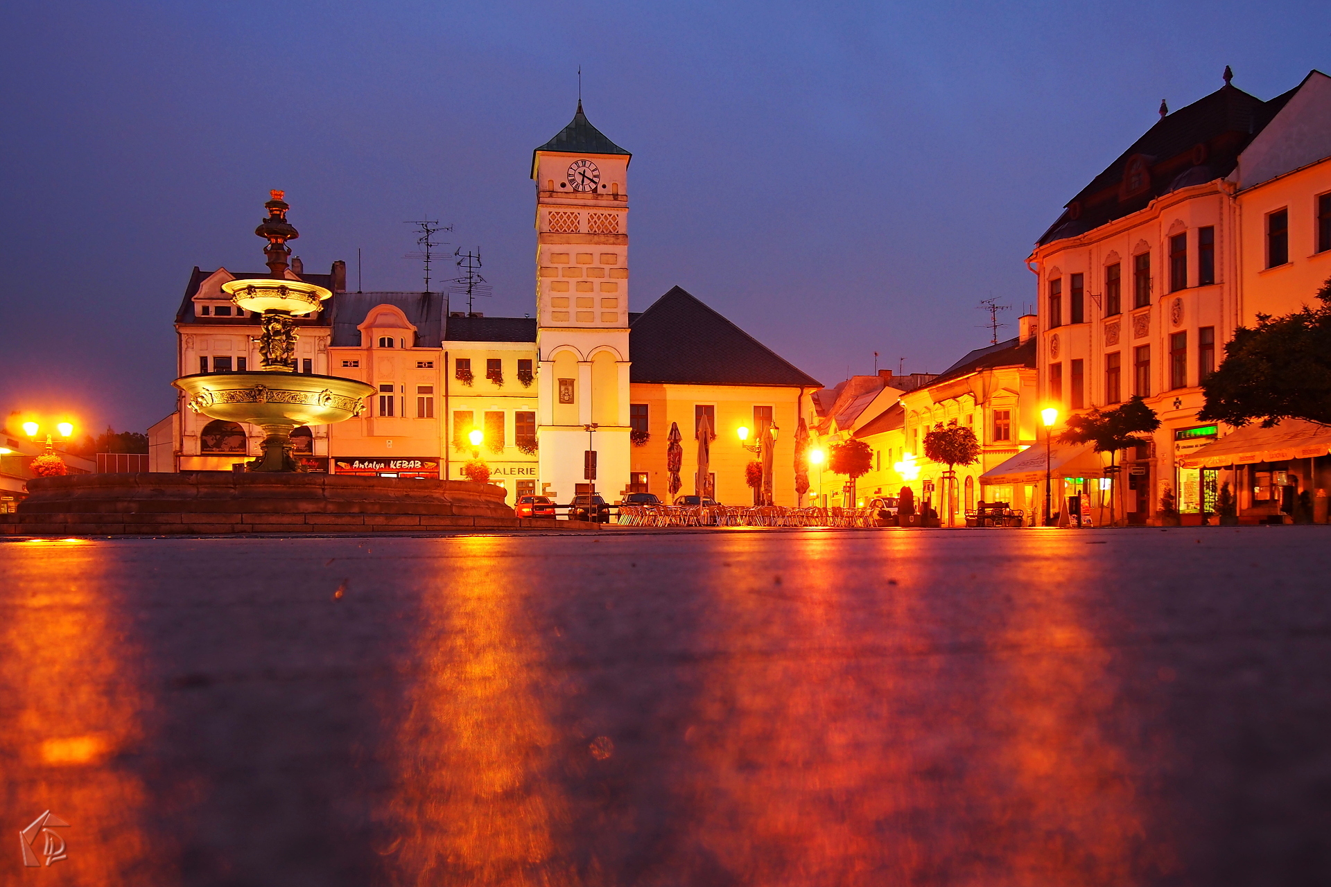 Karvina square at night